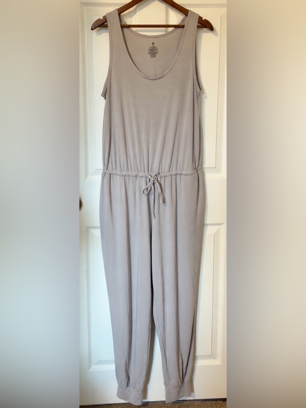 Natori Light Gray Sleeveless Drawstring Jumpsuit